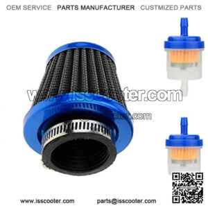 38mm 1 1/2" Blue Air Filter With Two 5mm Gas Fuel Filter for for Lifan 125cc Apollo 125 110cc Dirt Pit Bike GY6 49cc 50cc taotao ATM50 Moped Scooter 110cc 150cc 200cc Motorcycle ATV Quad