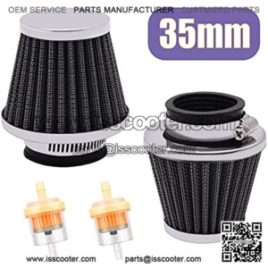 2pcs 35mm Motorcycle Air Filter with 2pcs Fuel Filter Replace for Gy6 Moped Scooter ATV Dirt Bike Motorcycle 50cc 110cc 125cc 150cc 200cc Atvs Dirt Bikes Go Karts Quad 4 Wheeler D-006-35mm