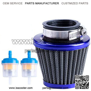 38mm 1.5" Blue Air Filter With Two 5mm Gas Fuel Filter For 110cc 150cc 200cc Motorcycle ATV Quad Lifan Apollo 125cc 110cc Dirt Pit Bike GY6 49cc 50cc taotao ATM50 Moped Off Road Scooter