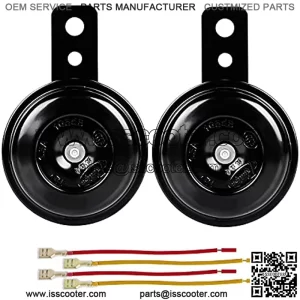 Universal Motorcycle Electric Horns Auto Horns Loud kit 12V 1.5A 105db Waterproof Round Loud Horn Speakers 2pcs