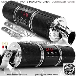 GoHawk RD8 Gen.2 Waterproof Bluetooth Motorcycle Stereo Speakers 7/8-1.25 in. Handlebar Mount MP3 Music Player Audio Amplifier System Scooter Bike ATV UTV Jet Ski, AUX in, USB, microSD, FM Radio