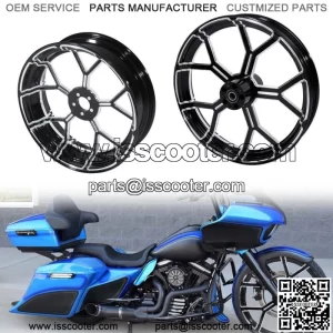 21" Front & 18" Rear Wheel Rim Dual Hub Fit For Harley Street Road Glide 08-23