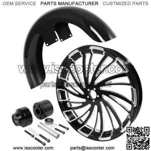 21" Front Wheel Rim Hub Single Fender Fit For Harley Road Glide 2008-2023 Black (For: Harley-Davidson)