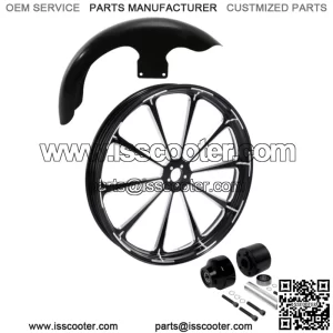 21" Front Wheel Rim Single Disc Hub + Fender Fit For Harley Road Glide 2008-2023 (For: Harley-Davidson)