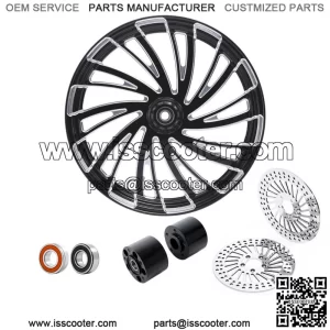 23" Front Wheel Rim Dual Hub & Brake Rotor Fit For Harley Road Glide 08-23 ABS