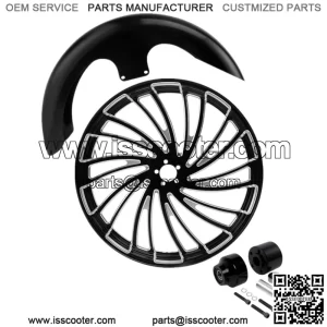 23" Front Wheel Rim Single Wheel Hub Fender Fit For Harley Road King 2008-2023