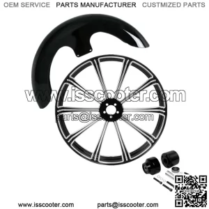 23x3.5" Front Wheel Rim Single Hub + Fender Fit For Harley Street Glide 08-23 (For: Harley-Davidson)