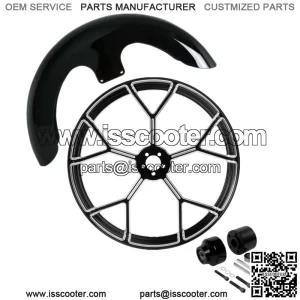 23"x3.5" Front Wheel Rim Single Hub + Fender Fit For Harley Street Glide 08-23 (For: Harley-Davidson)