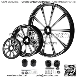 26" Front + 18" Rear Wheel Rim w/ Hub Pulley Fit For Harley Touring 2008-2023 (For: Harley-Davidson)