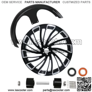 26" Front Wheel Rim Dual Hub & Front Fender Fit For Harley Road Glide 08-23 ABS