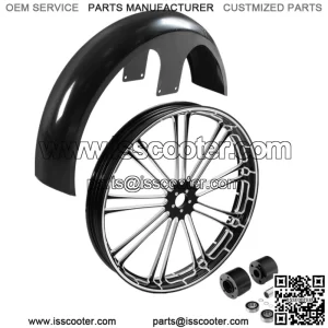 26" CNC Front Wheel Rim Hub Dual Disc Fender Fit For Harley Touring Glide 08-23 (For: Harley-Davidson)