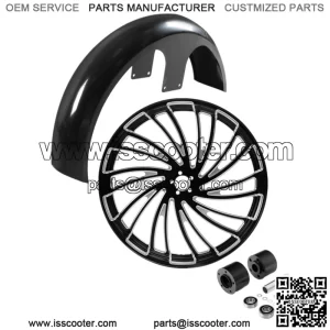26" Front Wheel Rim Dual Disc Hub & Front Fender Fit For Harley Road Glide 08-23 (For: Harley-Davidson)