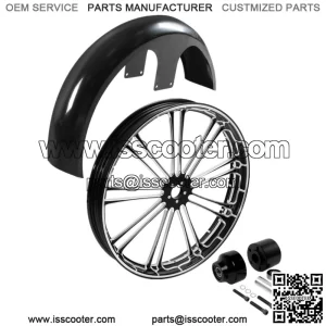 26"X3.5" Front Wheel Rim Hub Single Disc+Fender Fit For Harley Touring 08-23 22 (For: Harley-Davidson)