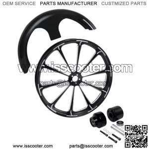 30" Front Wheel Rim Hub Single Disc Fender Fit For Harley Road King 08-23 Black