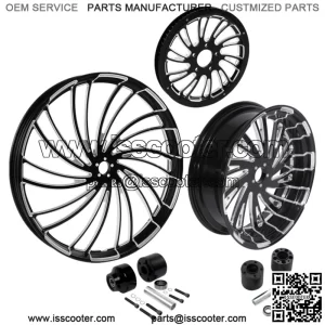 32" Front 18" Rear Wheel Rim Hub & Belt Pulley Fit For Harley Road Glide 08-23