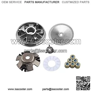 Complete Variator Kit Fit for GY6 49cc 50cc Chinese Scooter ATV Moped Go Kart Front Clutch Drive Wheel with Roller Weights 139QMB Engines