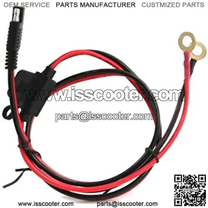 3FT 16AWG SAE to O Ring Terminal Harness 2-Pin Quick Disconnect Plug SAE Battery Extension Cable with10A Protection Fuse for Motorcycle Cars