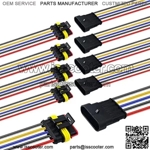 5 Pin Way 16 AWG Car Waterproof Electrical Connector Plug with Wire AWG Marine Pack of 5