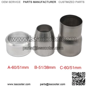 Motorcycle modified exhaust pipe 61MM to 51mm to 38MM transfer interface Scorpio Yoshimura muffler adapter plug