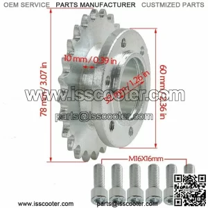 #35 Front Drive Sprocket  24T 32mm Bore for Electric Scooter Go Kart ATV Ebike