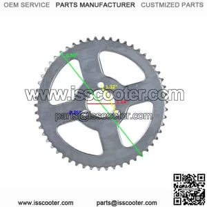 8mm 05T Scooter Chain Sprocket with 54 Teeth and 1-5/8" Mounting Hole Circle (x3 Holes)