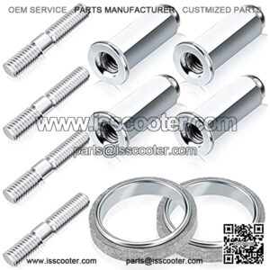 10 PCS Gy6 Exhaust Bolt and Gasket Kit for 50cc 125 cc 150cc Scooters ATVs Moped Quad 4 Wheeler Dune Buggy Sandrail Vehicles Motorcycle (2 Sets)