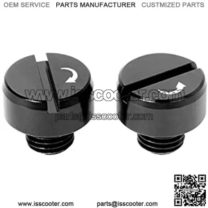 Universal Motorcycle Mirrors Hole Screw 10mm CNC Aluminum Mirrors Screws Fit for Most Motorbikes, Motocross, ATV, Scooter Black 2 Pcs