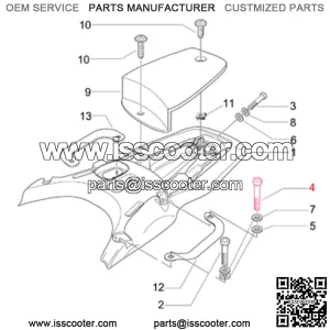 Screw helmet case, inner hexagonal, round head, PIAGGIO