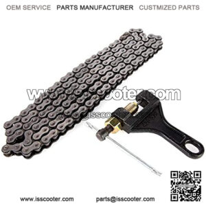 420 Motorcycle Chain 420 Standard Roller Chain 132 Link & Chain Breaker for 110cc 125cc Dirt Pit Bike Go Kart Scooter ATV Quad