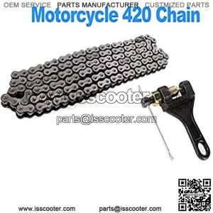 Motorcycle 420 Chain Standard Roller Chain 132 Knots with Chain breaker for 70cc 90cc 110cc 125cc Dirt Pit Bike ATV Quad Go Kart Scooter Mini Bike TaoTao ATV moped quad