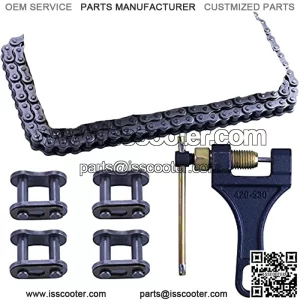 428H Motorcycle Chain+ Chain Breaker,122-links Heavy Duty Drive Chain