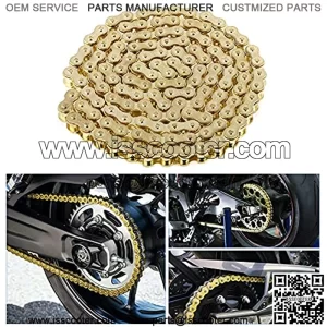 Motorcycle 420 Chain Standard Roller Link Chain Fit for 50cc 70cc 110cc 125cc Dirt Pit Bike ATV Quad Scooter Mini Bike Go Kart