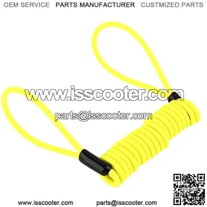 1.2m Motorcycle Reminder Spring Cable, Disc Lock Reminder Cable, Alarm Lock Security Spring Reminder Cable for Scooter Motorcycle Bike Brake Disc, Antitheft Protection on Handlebar, Yellow