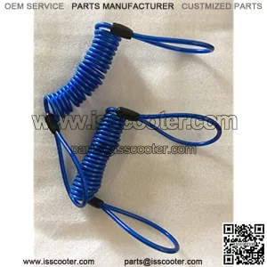 Disc Lock Antitheft Security Spring Reminder Cable Blue 1.5m (2PCS)