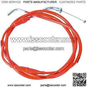 High Performance Motorcycle Throttle Cable Adjustable GY6 Scooter Throttle Cable Flat Slide Carburetor Throttle Cable Red 185CM Fit Yamaha TaoTao Kymco SYM GY6 Scooter 125 150 Moped (red)