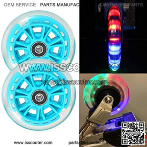 Light Up 100mm Scooter Parts- 100mm Bright Kick Scooter Replacement Pair - Smooth Bearing Installed | 100mm Scooter accssories