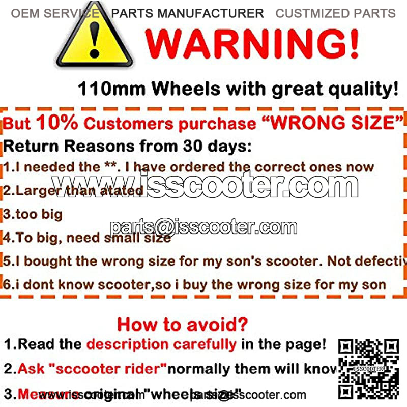 Scooter Wheels Pair - Complete 2pcs Neo 110mm Pro Stunt Scooter Replacement Wheels with ABEC-9 Bearing | Bearings Installed - Quality Scooter Wheels for Smooth Ride - Image 2