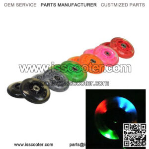 100 mm / 98 mm Replacement Flashing Light LED Kick Scooter Wheel with Bearings (Set of 2)