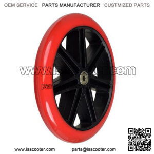 200 mm Red & Black Caster & Kick Scooter Wheel with Bearings
