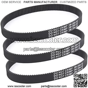 3pcs x Transfer Belts Replacement for Pulse Charger Electric Scooter Revolution City Skull HTD 384-3M-12 Belt