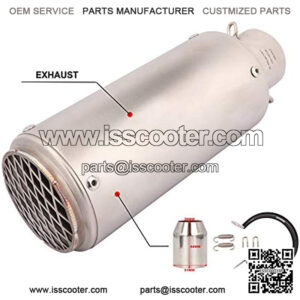 Motorcycle Slip on Exhaust - Universal 1.5-2" Inlet Exhaust Pipe With Removable DB Killer For GY6 ATV Scooter Dirt Pit Bike Ninja 300 400 R3 DUCATI For