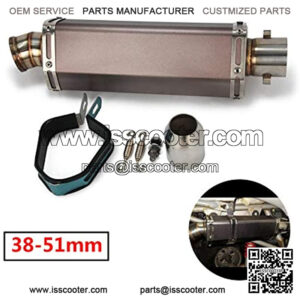 Slip On Exhaust Pipe - Universal 1.5-2" Inlet Hexagon Motorcycle Exhaust for Scooter Motorcycle ATV Dirt Street Bike