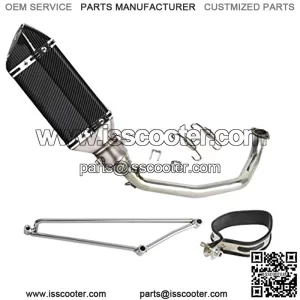 Exhaust System Pipe Header For GY6 engine 125cc 150cc Scooter Moped ATV (310mm Single outlet)