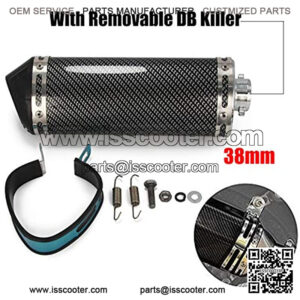 Slip on Exhaust ATV 1.5" Inlet Stainless steel With Movable DB Killer For Dirt Bike Street Bike Scooter ATV Racing
