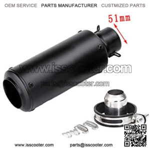 Universal 1.5-2" Inlet Exhaust Pipe With Removable DB Killer For Pit Dirt Bike Scooter ATV Street Bike Ka-wasa.ki Hon-d.a Ya-m.aha Su-zu.ki - 38-51mm