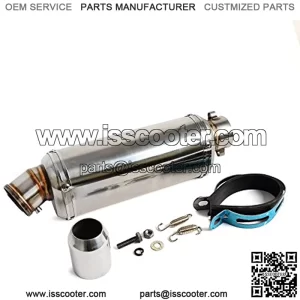 Universal Stainless Steel 38-51MM Exhaust Pipe Slip-On with Removable DB Killer Compatible with Scooter Motor Dirt Bike Street Bike ATV Quad