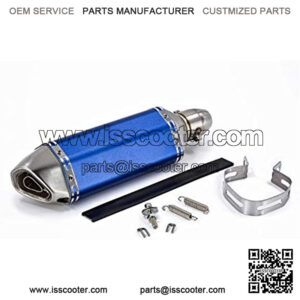 1.5-2" Universal Blue Inlet Motorcycles Scooters Exhaust Pipe with Removable DB Killer Fit for Dirt Bike Street Bike Scooter ATV Racing