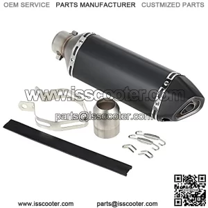 Shkalacar Motorcycle Exhaust Muffler, 38-51mm Black Small Hexagonv Oblique Tail Refit Exhaust Slip-on Fit for Motorcycles ATV Universal