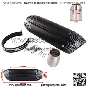 Motorcycle Slip on Exhaust - Short Universal 1.5-2" Inlet Exhaust Pipe With Removable DB Killer For GY6 ATV Scooter Dirt Pit Bike Ninja 300 400 R3 DUCATI For