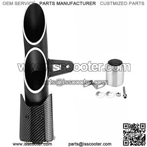 Motorcycle Exhaust Universal Black Dual-Outlet Exhaust Tail Pipe Slip on Rear Pipe Tailpipe for 51 mm Diameter Dirt Bike, Street Bike, Scooter, ATV, Quad